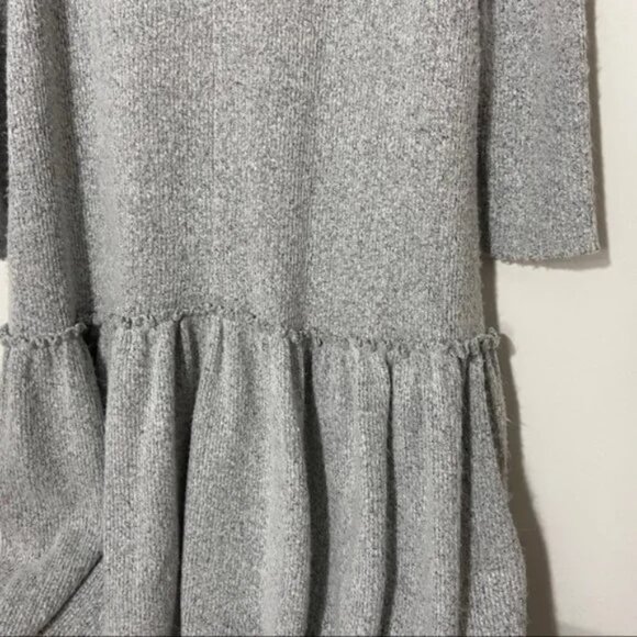 ANTHROPOLOGIE MOTH Grey Wool Blend Eira Turtleneck Sweater Dress SIZE SM - Picture 2 of 5